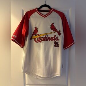 St Louis Cardinals Vneck Jersey Adult M White STL MLB Top Shirt Stitches RARE S
